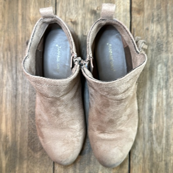 Rampage Little Girls Delilah Tan Suede Short Fringe Zip Ankle Boot / Size 1 - Picture 9 of 11